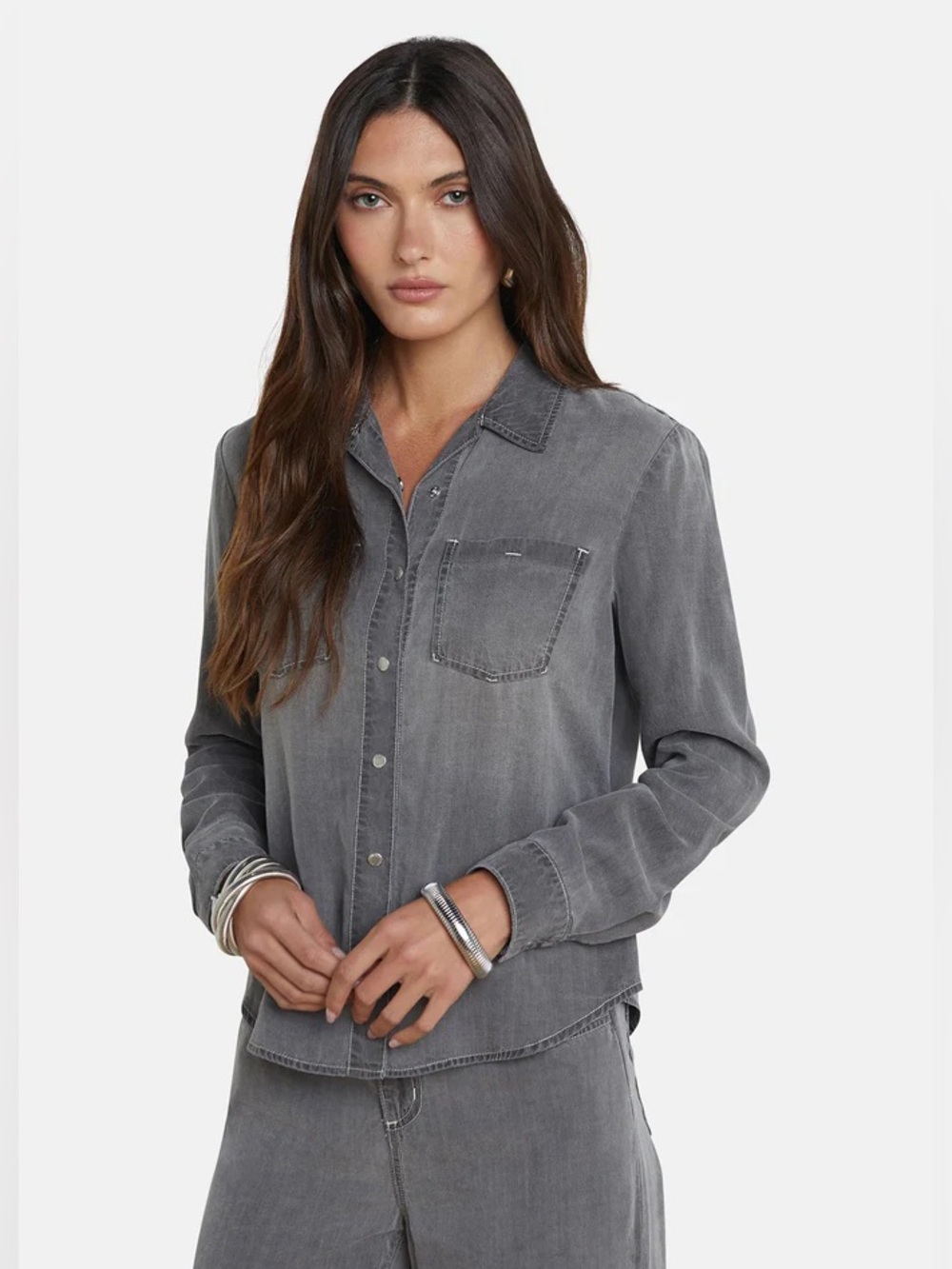 L'AGENCE Isla Denim Shirt Sz Small